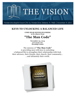 &#34;The Man Code&#34; KEYS TO UNLOCKING A BALANCED LIFE