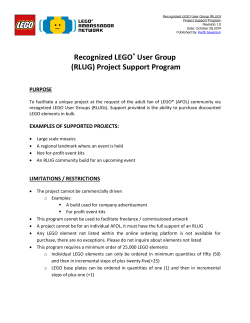 Recognized LEGO User Group (RLUG) Project Support Program