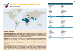 GLOBAL EMERGENCY OVERVIEW November 2014