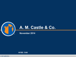 A. M. Castle &amp; Co. November 2014 .