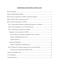 PADOR HELP GUIDE FOR CO-APPLICANTS