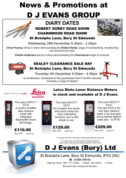 News &amp; Promotions at D J EVANS GROUP DIARY DATES