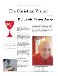 The Christian Visitor D J Lewis Passes Away