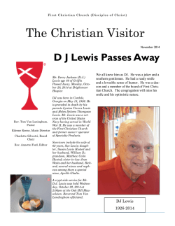 The Christian Visitor D J Lewis Passes Away