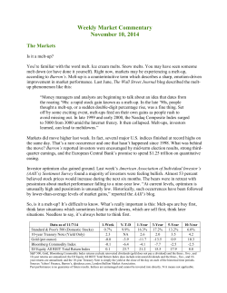 Weekly Market Commentary November 10, 2014 The Markets