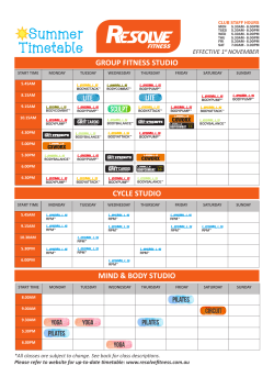 Summer Timetable
