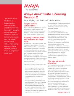 Avaya Aura Suite Licensing Version 2 Simplifying the Path to Collaboration