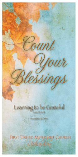 Count Your Blessings Learning to be Grateful