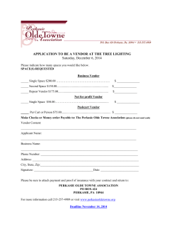 APPLICATION TO BE A VENDOR AT THE TREE LIGHTING