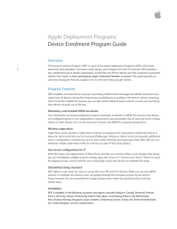 Apple Deployment Programs Device Enrolment Program Guide Overview