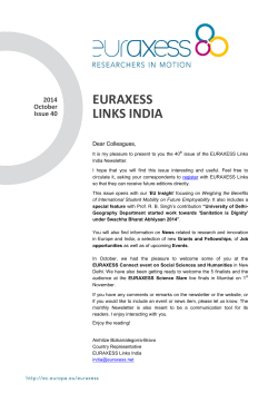 EURAXESS LINKS INDIA 2014 October