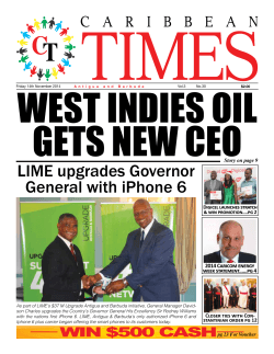 WEST INDIES OIL GETS NEW CEO LIME upgrades Governor General with iPhone 6