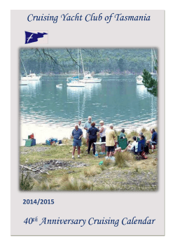 Cruising Yacht Club of Tasmania 40 Anniversary Cruising Calendar