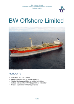 BW Offshore Limited  HIGHLIGHTS