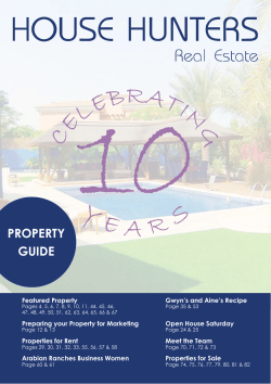 PROPERTY GUIDE Featured Property Gwyn’s and Aine’s Recipe
