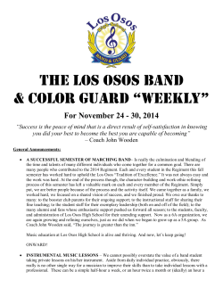 THE LOS OSOS BAND &amp; COLOR GUARD “WEEKLY”