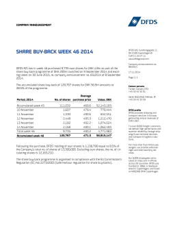 SHARE BUY-BACK WEEK 46 2014  COMPANY ANNOUNCEMENT