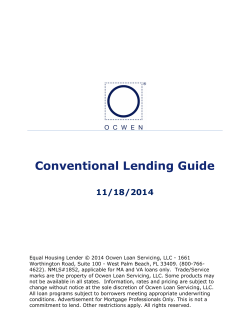 Conventional Lending Guide 11/18/2014