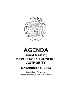 AGENDA Board Meeting NEW JERSEY TURNPIKE AUTHORITY