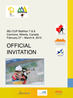 OFFICIAL! INVITATION ! IBU CUP Biathlon 7 &amp; 8! Canmore, Alberta, Canada!