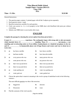 Vikas Bharati Public School Sample Paper ( Session 2014-15) Class VIII PSA