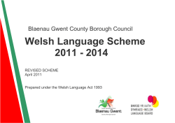 Welsh Language Scheme 2011 - 2014  REVISED SCHEME