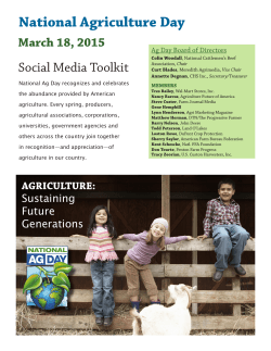 National Agriculture Day Social Media Toolkit March 18, 2015