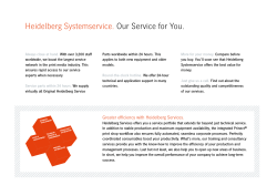 Heidelberg Systemservice. Our Service for You.