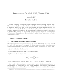 Lecture notes for Math 205A, Version 2014 Lenya Ryzhik November 18, 2014