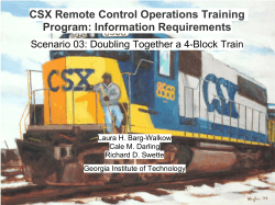 CSX Remote Control Operations Training Program: Information Requirements Laura H. Barg-Walkow