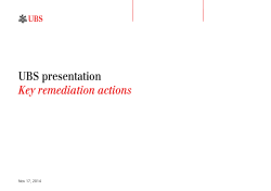 Key remediation actions UBS presentation Nov 17, 2014