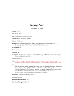 Package ‘car’ November 18, 2014