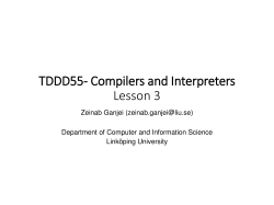 TDDD55- Compilers and Interpreters Lesson 3