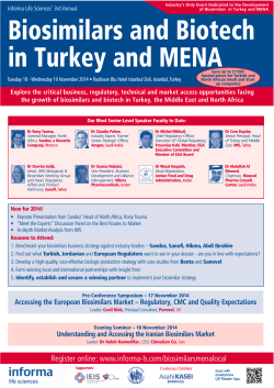 Biosimilars and Biotech in Turkey and MENA