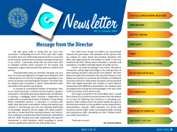 e Newsletter Message from the Director