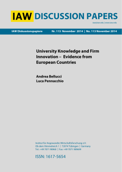 DISCUSSION PAPERS University Knowledge and Firm Innovation –  Evidence from