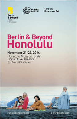 Honolulu Berlin &amp; Beyond November 21-23, 2014 Honolulu Museum of Art