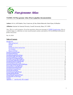 TASSEL 5.0 Pan-genome Atlas (PanA) pipeline documentation