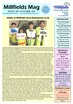 Millfields Mag FRIDAY 21ST November 2014
