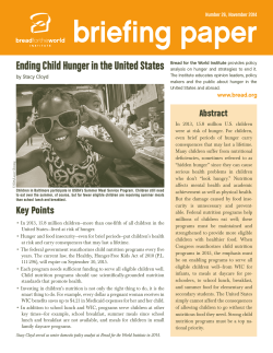briefing paper Ending Child Hunger in the United States