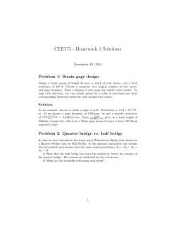 CEE575 - Homework 1 Solutions Problem 1: Strain gage design