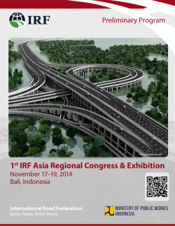 1 IRF Asia Regional Congress &amp; Exhibition Preliminary Program November 17–19, 2014