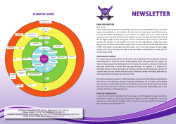NEWSLETTER TRANSPORT ZONES ZONE D FROM THE DIRECTOR