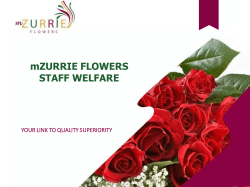 mZURRIE FLOWERS STAFF WELFARE YOUR LINK TO QUALITY SUPERIORITY