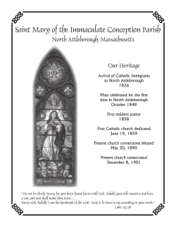 Saint Mary of the Immaculate Conception Parish  North Attleborough, Massachusetts Our Heritage