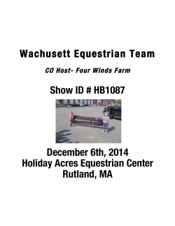 Wachusett Equestrian Team Show ID # HB1087 December 6th, 2014