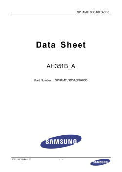 D ata S heet AH351B_A SPHAMTL3D3A0F6A0D3 Part Number : SPHAMTL3D3A0F6A0D3