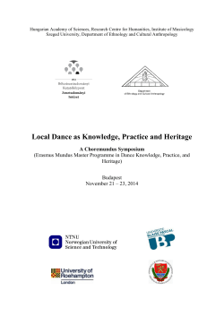 Hungarian Academy of Sciences, Research Centre for Humanities, Institute of... Szeged University, Department of Ethnology and Cultural Anthropology