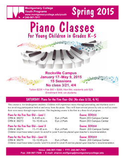 Piano Classes  Spring 2015 For Young Children in Grades K–5