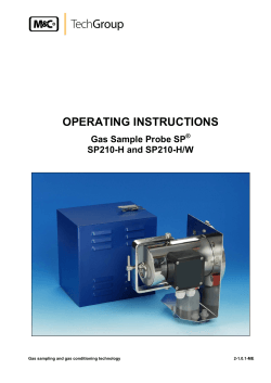 OPERATING INSTRUCTIONS Gas Sample Probe SP SP210-H and SP210-H/W